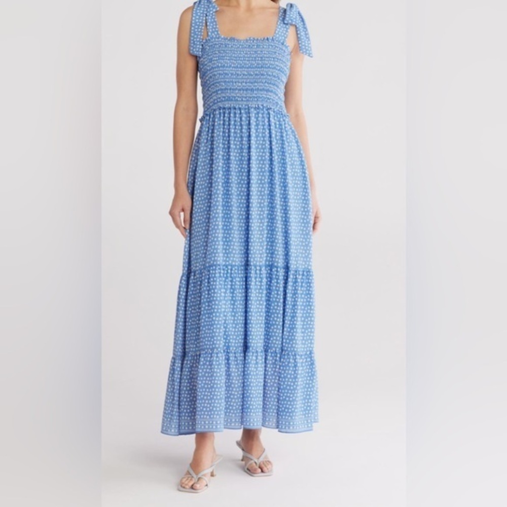 MAX STUDIO Shoulder Tie Maxi
Dress / Polka Dot
